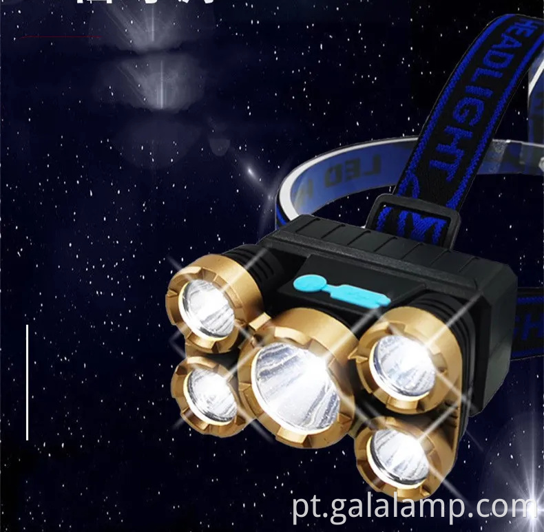 Faróis recarregáveis USB multiuso para acampar e pescar